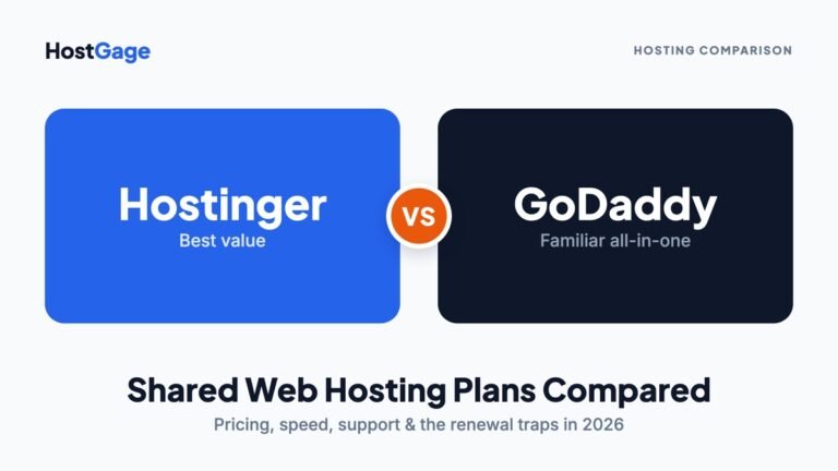 Hostinger versus GoDaddy shared web hosting comparison for 2026